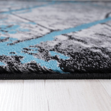 Jersey Area Rugs, Carpets For Livingroom, 7x10 Area Rugs ,2032 Black-Blue - Kursi Maeez